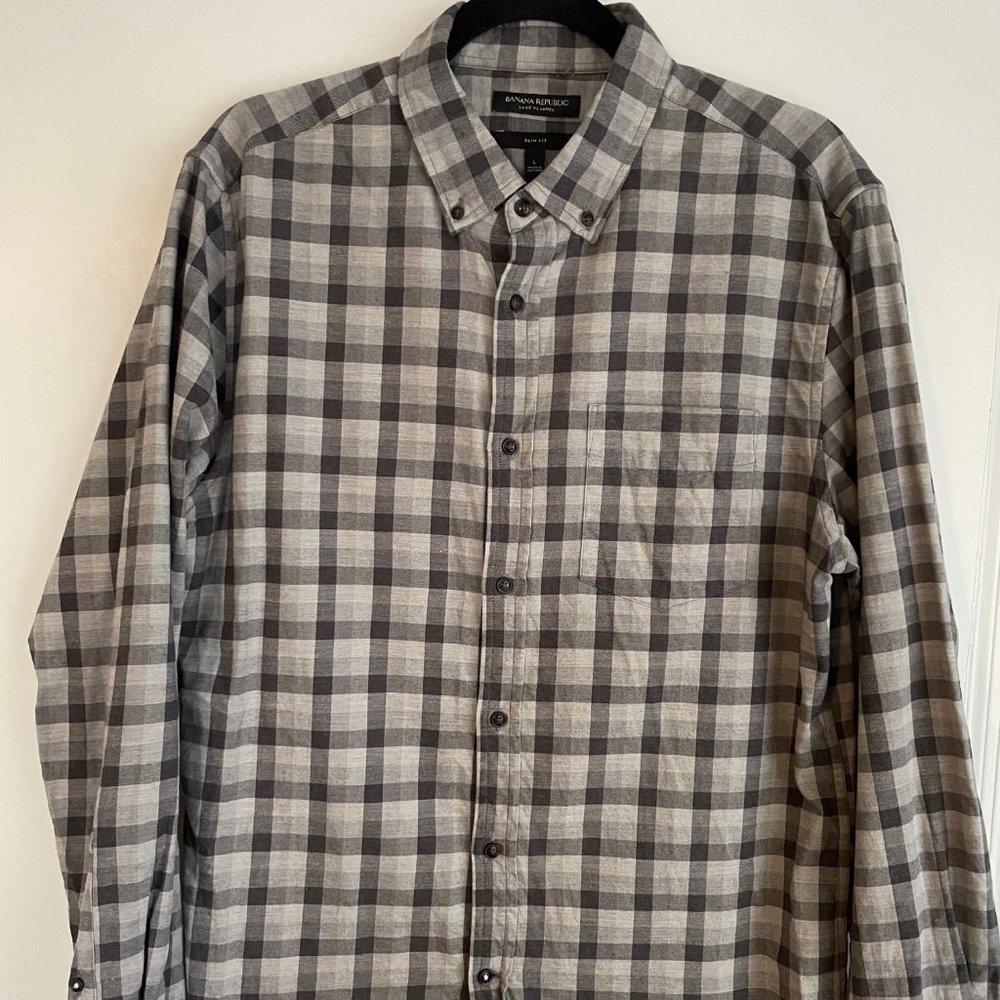 Banana Republic Flannel Plaid Shirt Size Large